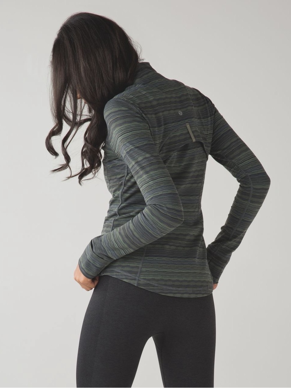 Lululemon Athletica Space Dye Twist Green Define Jacket size 8 EUC